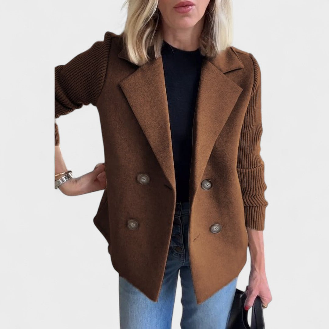 Valentina - Elegant blazer with knit sleeves