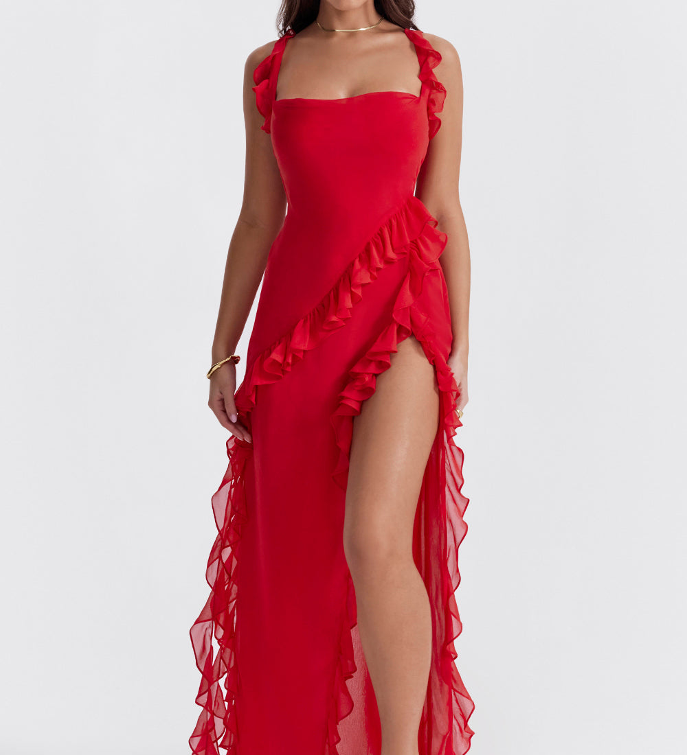 Meissa Asymmetric Ruffle Dress