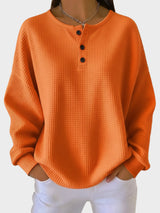 Anne - Waffle knit Henley shirt