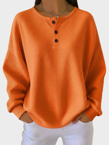 Anne - Μπλούζα Henley από ύφανση waffle