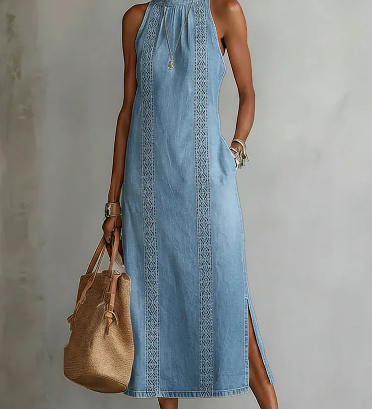 Denim skirt with lace | Anna