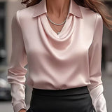 Erika - Satin Drape Blouse