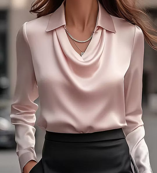 Erika - Satin Drape Blouse