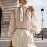 Dea - Off-the-Shoulder Polka Dot Blouse