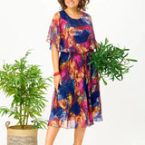 Barbara Elegant Print Chiffon Dress