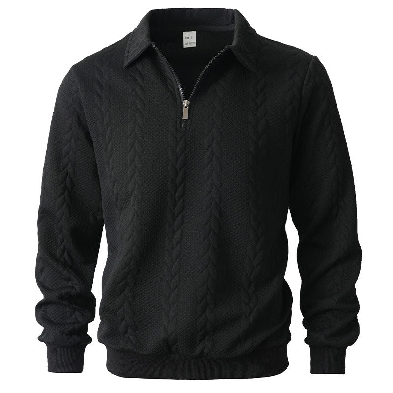 Paul | Patterned Zip-Neck Jumper