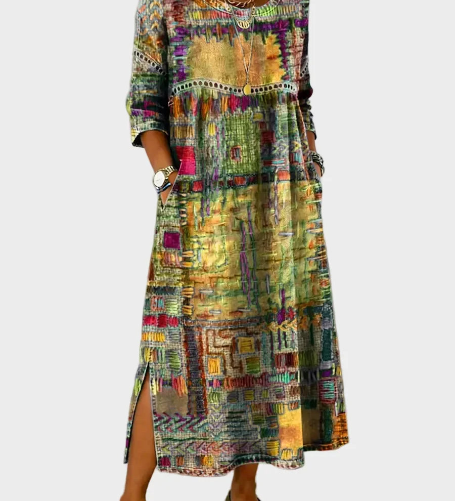 Ariadne Multicolour Patchwork Denim Dress