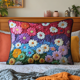 Delicate Flowers Quilted Cushion Cover