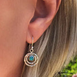 Boho Saturn Earrings: Turquoise & Gold
