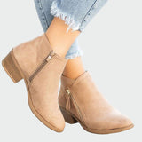 Rose Camel Heeled Winter Boots