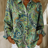 Paisley print collared button-up shirt | Anne London