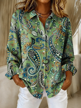 Patricia | Paisley Print Button-Up Shirt