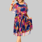 Barbara Elegant Print Chiffon Dress