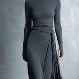 Naiara™ | Long dress with a side knot