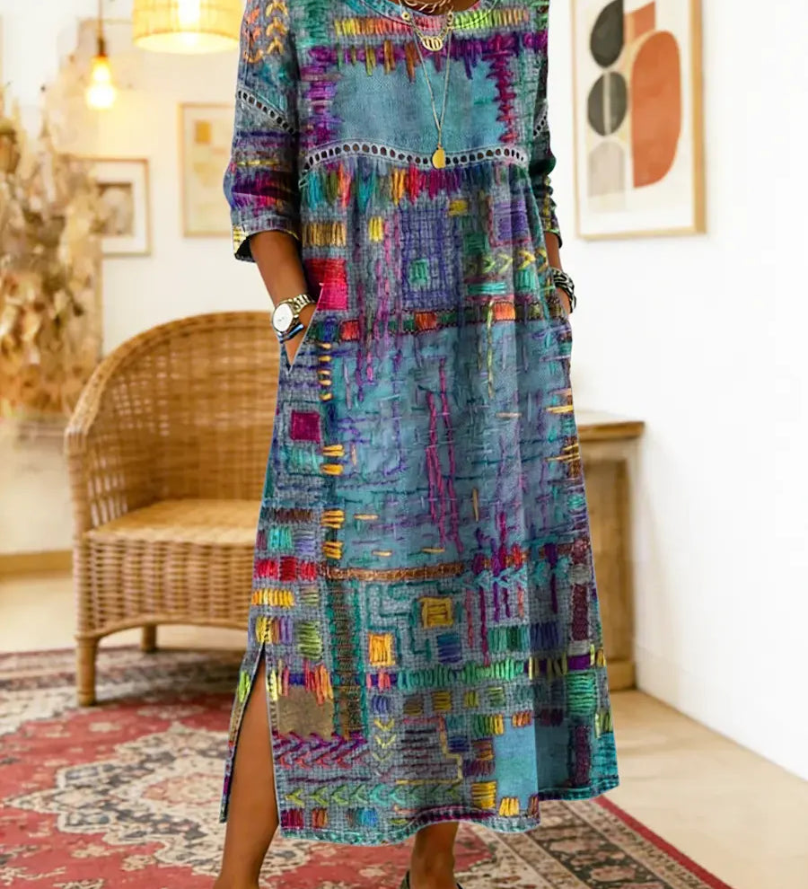 Lara Colourful Ethnic Print Maxi Dress
