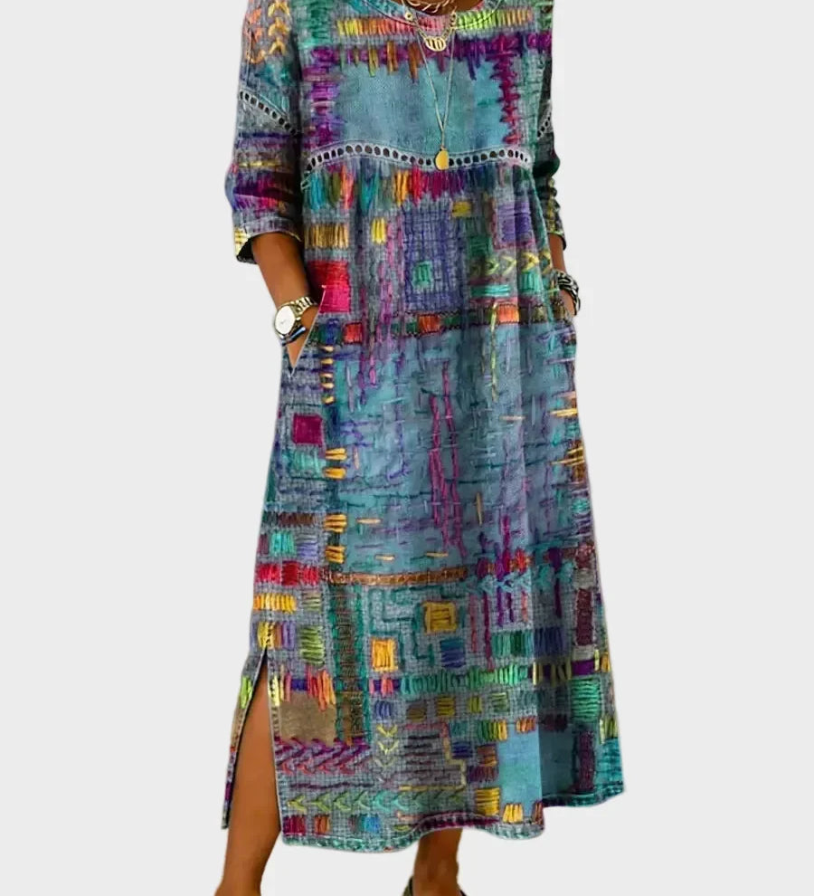 Ariadne Multicolour Patchwork Denim Dress
