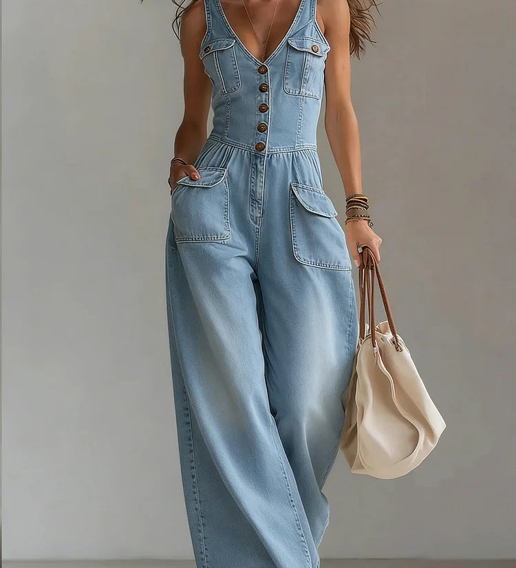 Evelyn Relaxed Denim Jumpsuit
