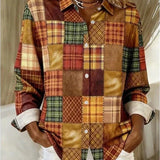 Rosemary | Patchwork Print Button-Up Shirt