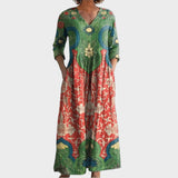 Klara Long Vintage Floral Dress