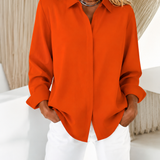 Denise | Plain Concealed Button Blouse