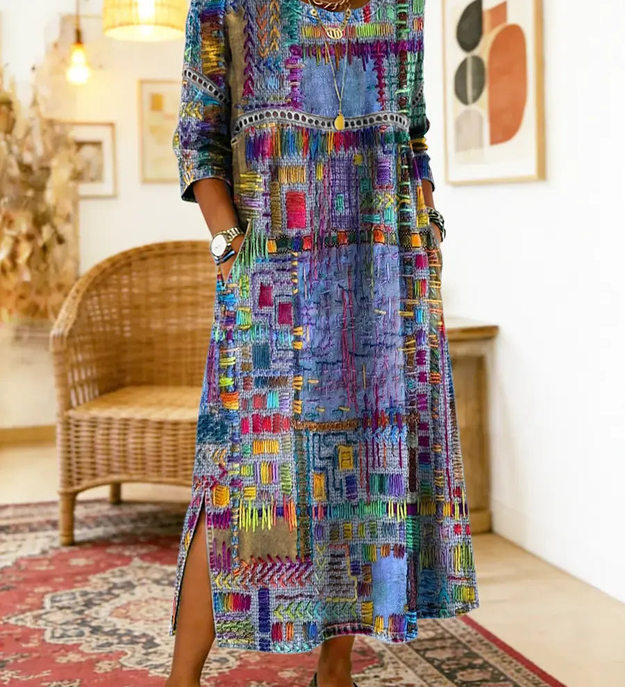 Lara Colourful Ethnic Print Maxi Dress