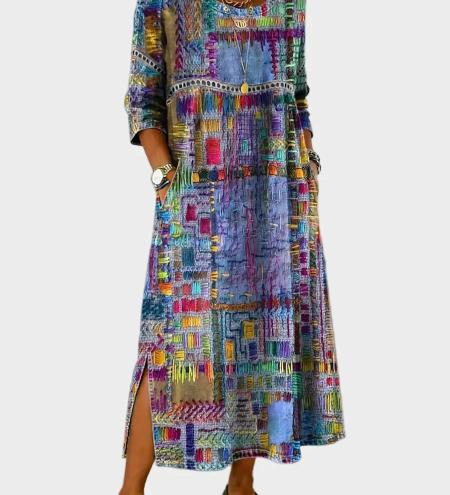 Ariadne Multicolour Patchwork Denim Dress