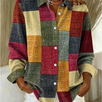Vintage-inspired patchwork print button-up shirt | Anne London
