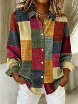Rosemary | Patchwork Print Button-Up Shirt