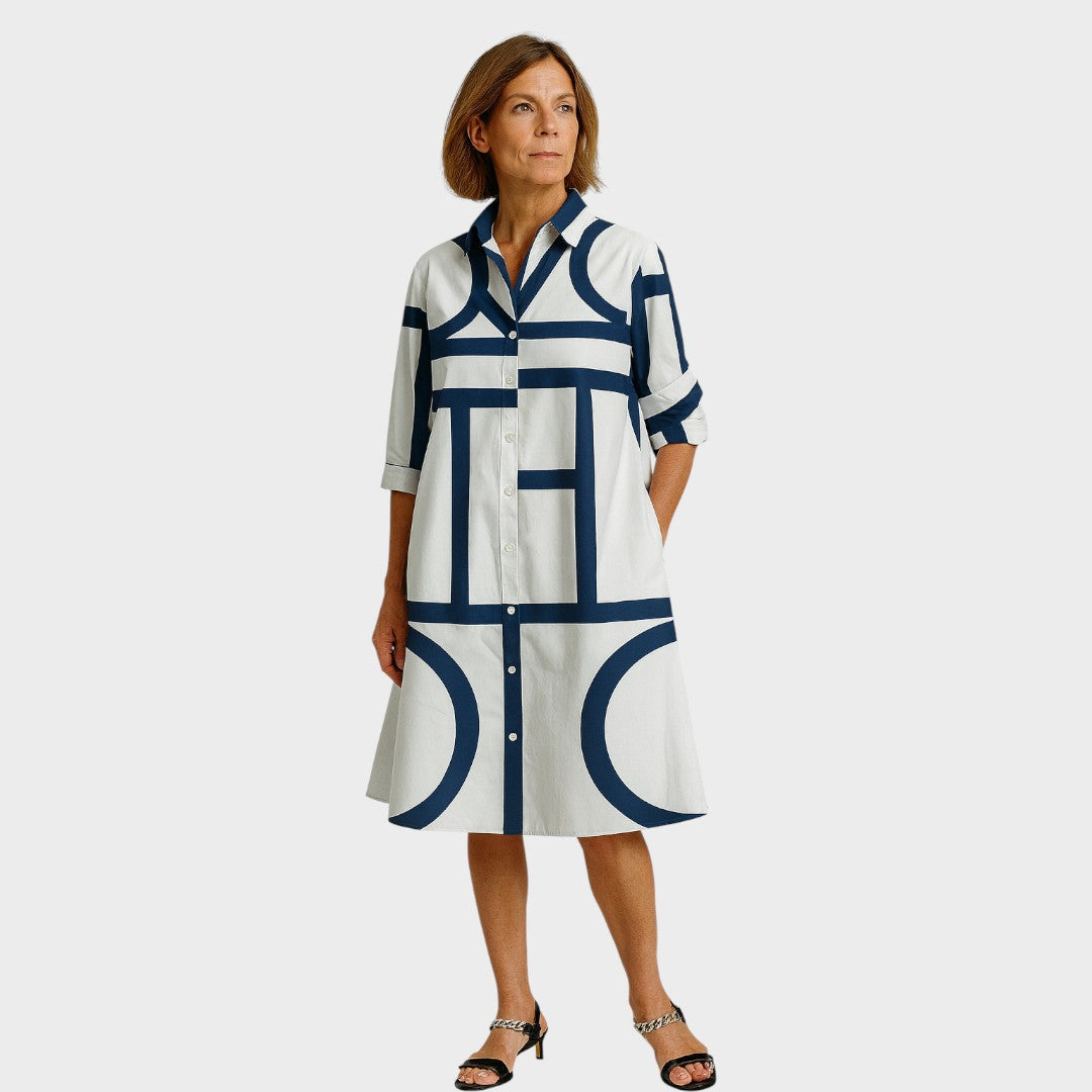 Petra Geometric Print Dress