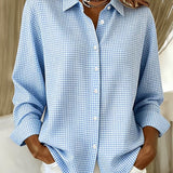 Jane | Gingham Check Button-Up Shirt