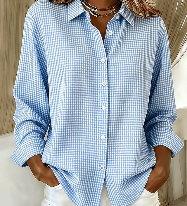 Jane | Gingham Check Button-Up Shirt