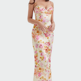 Rosa Satin Floral Dress
