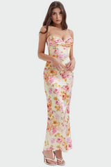 Rosa Satin Floral Dress