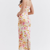 Rosa Satin Floral Dress