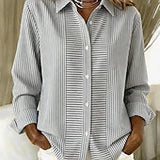 Wendy | Vertical Stripe Button-Up Shirt