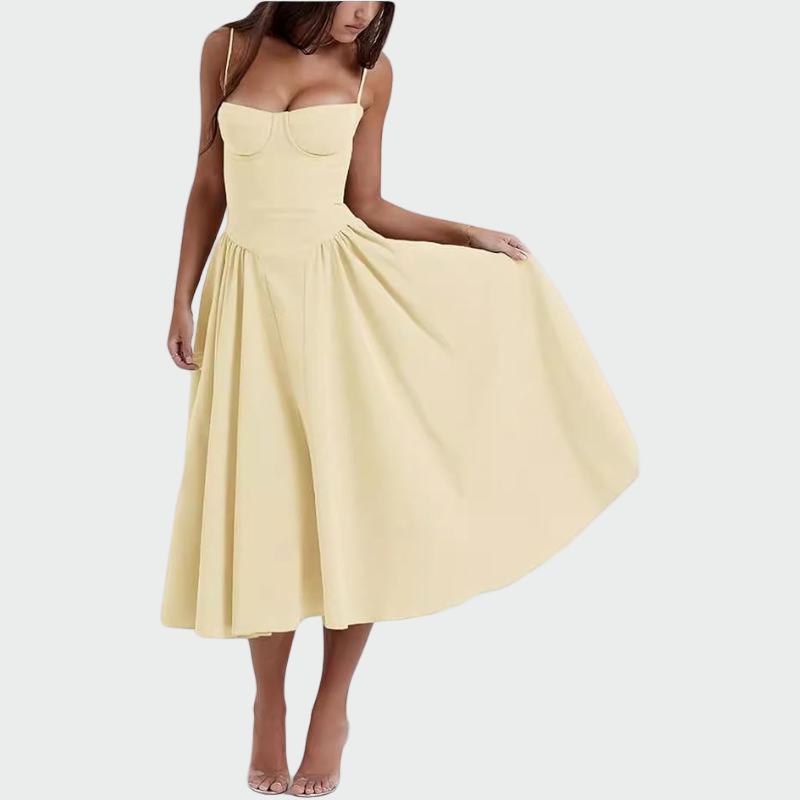 Satin Maxi Dress with Thin Straps