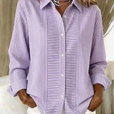 Wendy | Vertical Stripe Button-Up Shirt