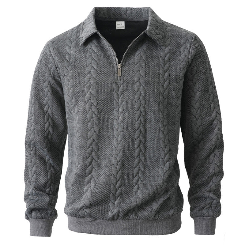 Paul | Patterned Zip-Neck Jumper