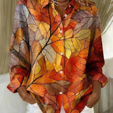 Botanical leaf-print button-up shirt | Anne London