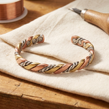 Three-Tone Braided Copper Bracelet