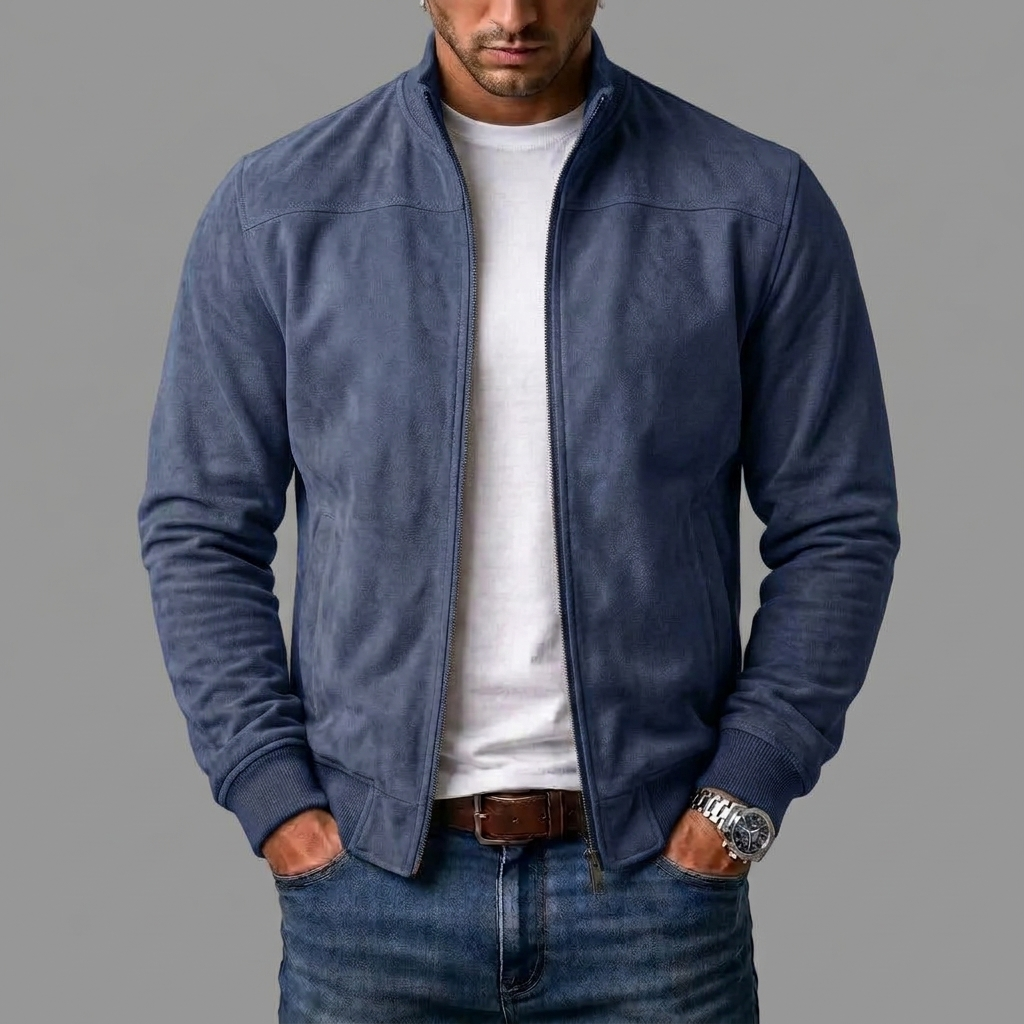 Trevor | Suede-Effect Bomber Jacket