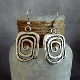 Silver-Tone Boho Spiral Earrings