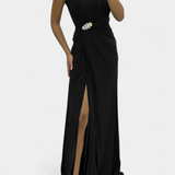 Emily Pleated Side-Slit Maxi Dress