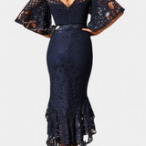 Ksenija Lace Midi Dress with a Sweetheart Neckline