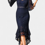 Ksenija Lace Midi Dress with a Sweetheart Neckline