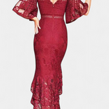 Ksenija Lace Midi Dress with a Sweetheart Neckline