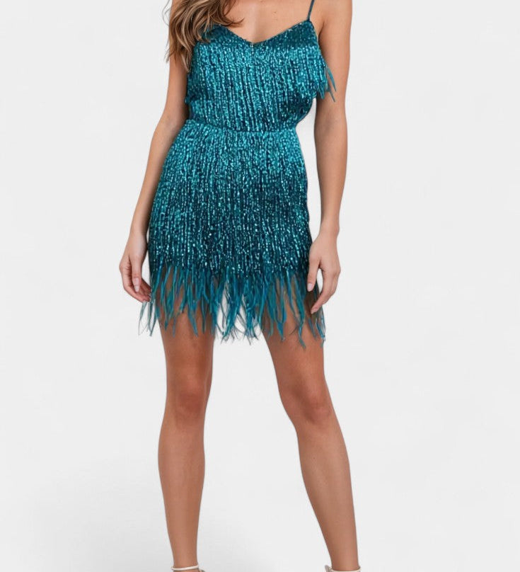 Miriam Feather Mini Dress