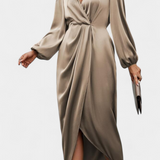 Katinka - Elegant Long V-Neck Dress with Side Slit