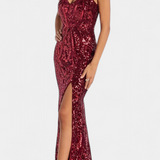 Marianne Sequin Halter Dress