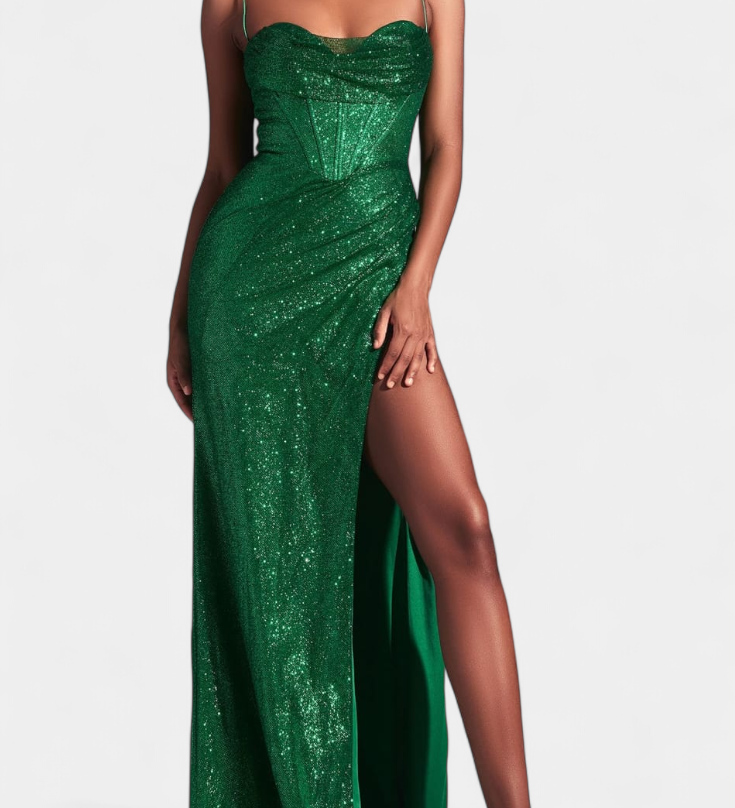 Ines Mermaid Dress with Corset and Spaghetti Straps